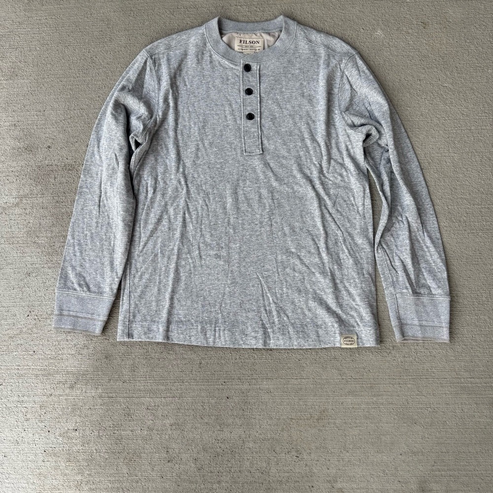 Filson men's Double Cloth gray long sleeve Henley Small